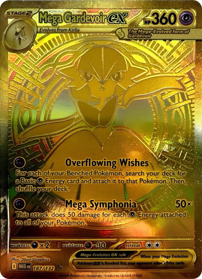 Mega-Gardevoir-ex-187-132-Mega-Evolution-Entwicklung-Secret-Rare-Gold-Pokémon-Karte-Englisch