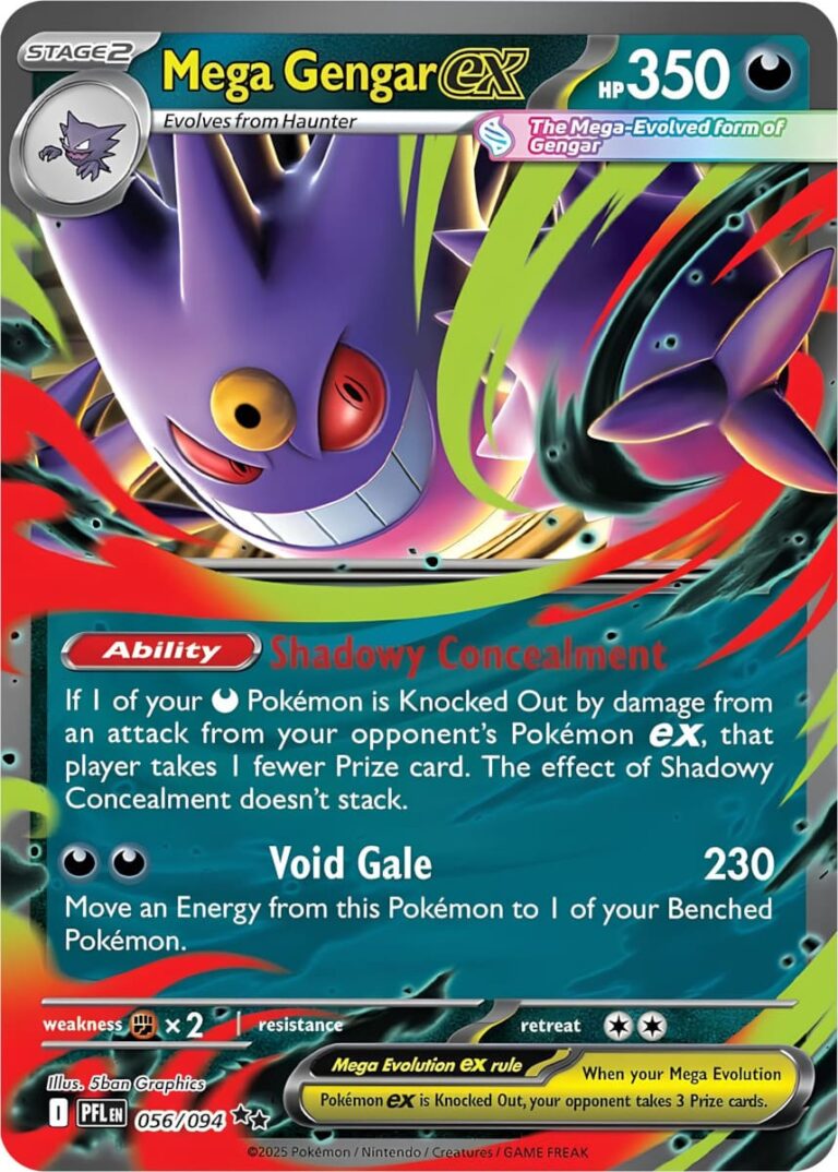 Mega-Gengar-ex-056-094-Phantasmal-Flames-Fatale-Flammen-Pokémon-Karte-Englisch