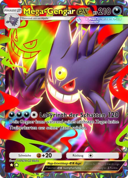 Mega-Gengar-ex-079-069-B2b-Mega-Schillern-Pokémon-TCG-Sammelkartenspiel-Pocket-Karte-Deutsch