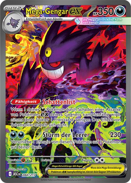 Mega-Gengar-ex-284-217-ASC-DE-Erhabene-Helden-Special-Art-Rare-Pokémon-Karte-Deutsch