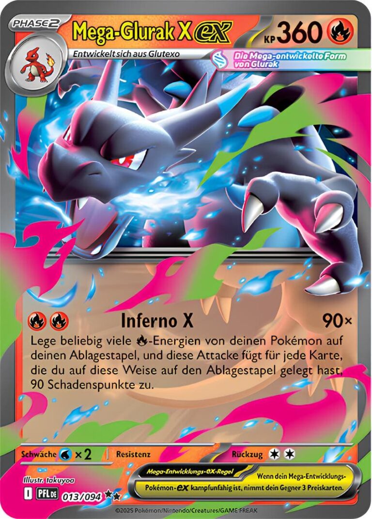 Mega-Glurak-X-ex-013-094-Fatale-Flammen-Pokémon-Karte-Deutsch