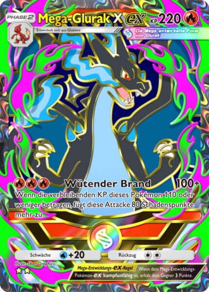 Mega-Glurak-X-ex-B4b-Deluxepack-Mega-Pokémon-TCG-Pocket-Karte-Deutsch