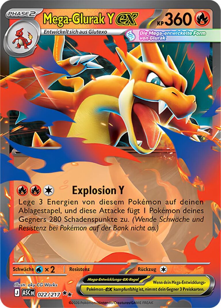 Mega-Glurak-Y-ex-022-217-ASC-DE-Erhabene-Helden-Pokémon-Karte-Deutsch