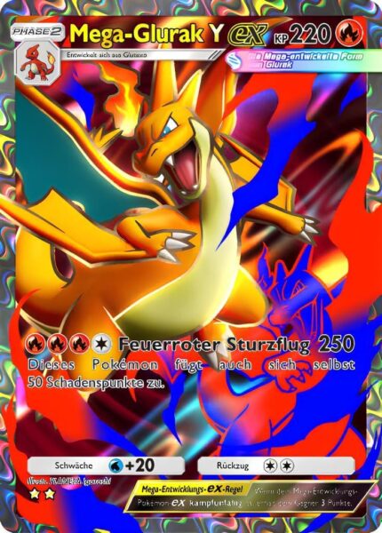 Mega-Glurak-Y-ex-077-069-B1a-Feuerrote-Flammen-Pokémon-TCG-Pocket-Karte-Deutsch