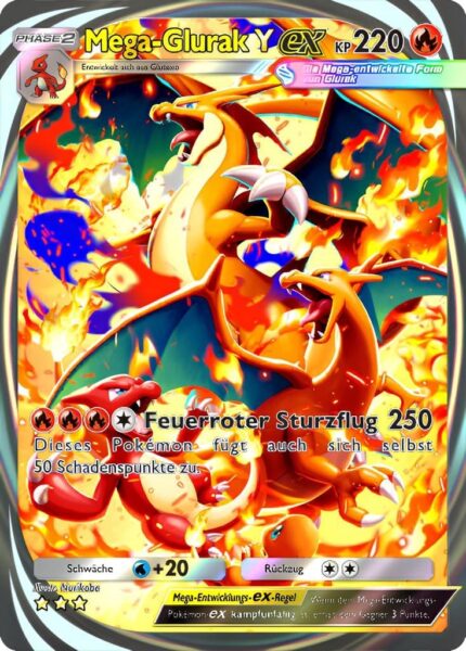 Mega-Glurak-Y-ex-087-069-B1a-Feuerrote-Flammen-Pokémon-TCG-Pocket-Karte-Deutsch