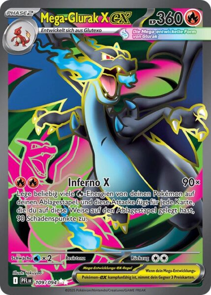 Mega-Glurak-ex-109-094-PFL-DE-Fatale-Full-Art-Pokémon-Karte-Deutsch