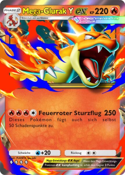 Mega-Glurak-ex-B1a-Feuerrote-Flammen-Pokémon-Karte-Deutsch