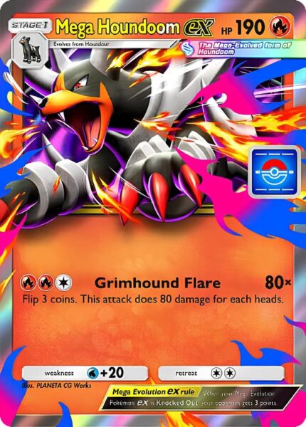 Mega-Houndoom-Hundemon-ex-080-P-B-Promo-Karte-Pokémon-TCG-Sammelkartenspiel-Pocket-Englisch
