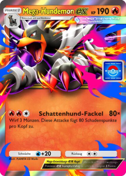 Mega-Hundemon-ex-080-P-B-Promo-Karte-Pokémon-TCG-Sammelkartenspiel-Pocket-Deutsch