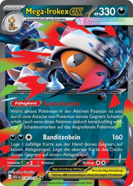 Mega-Irokex-ex-135-217-ASC-Erhabene-Helden-Pokémon-Karte-Deutsch