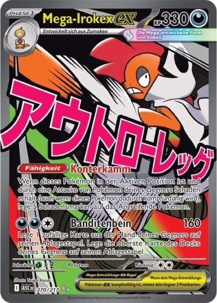 Mega-Irokex-ex-270-217-ASC-DE-Erhabene-Helden-Attack-Rare-Pokémon-Karte-Deutsch