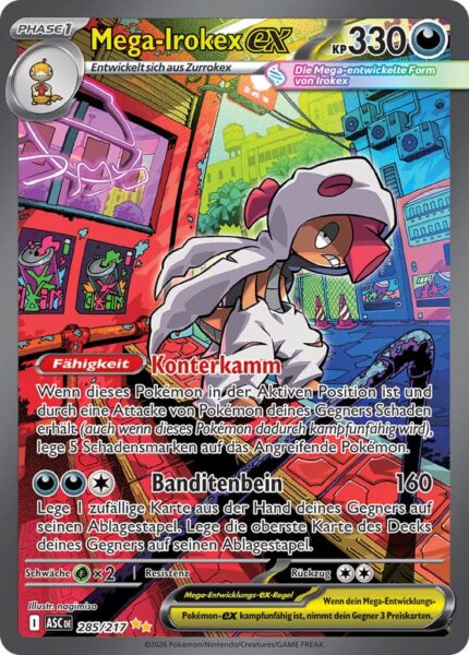 Mega-Irokex-ex-285-217-ASC-DE-Erhabene-Helden-Special-Illustration-Rare-Rare-Pokémon-Karte-Deutsch-neu