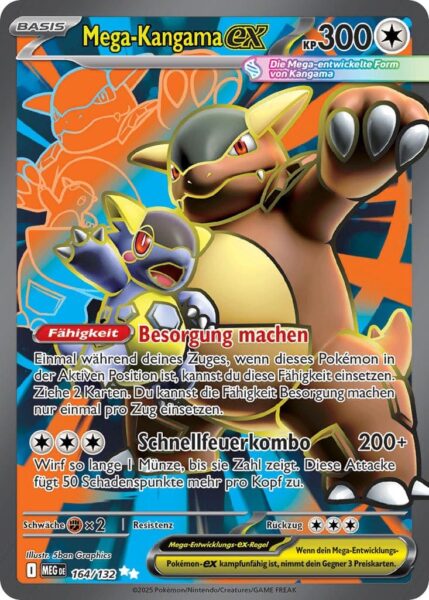 Mega-Kangama-ex-164-132-Mega-Entwicklung-Full-Art-Pokémon-Karte-Deutsch