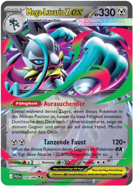 Mega-Lucario-Z-ex-058-080-FLO-Pokémon-Karte-Deutsch-TCG-2027