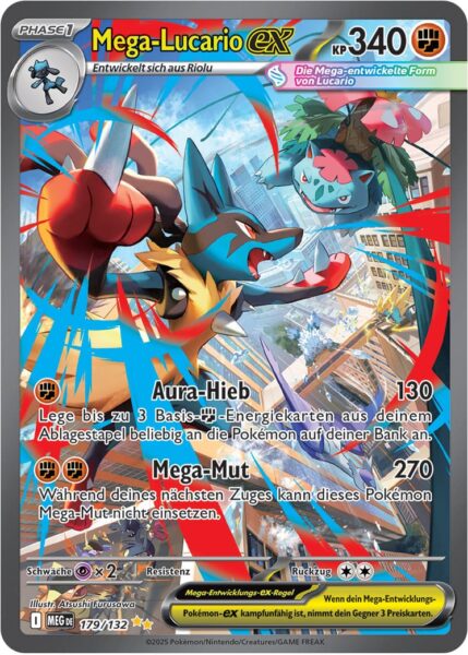 Mega-Lucario-ex-179-132-MEG-DE-Mega-Entwicklung-Special-Illustration-Rare-Pokémon-Karte-Deutsch