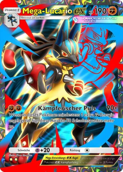 Mega-Lucario-ex-184-155-B3-Pulsierende-Aura-Pokémon-TCG-Sammelkartenspiel-Pocket-Karte-Deutsch