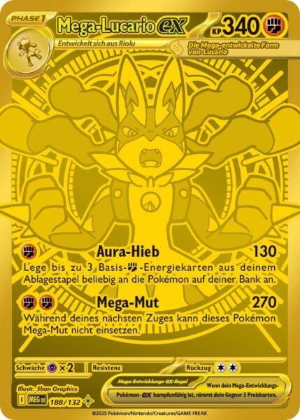 Mega-Lucario-ex-188-132-Mega-Entwicklung-Mega-Ultra-Rare-Pokémon-Karte-Deutsch