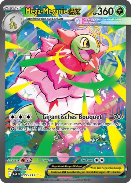 Mega-Meganie-ex-272-217-ASC-DE-Erhabene-Helden-Illustration-Rare-Pokémon-Karte-Deutsch