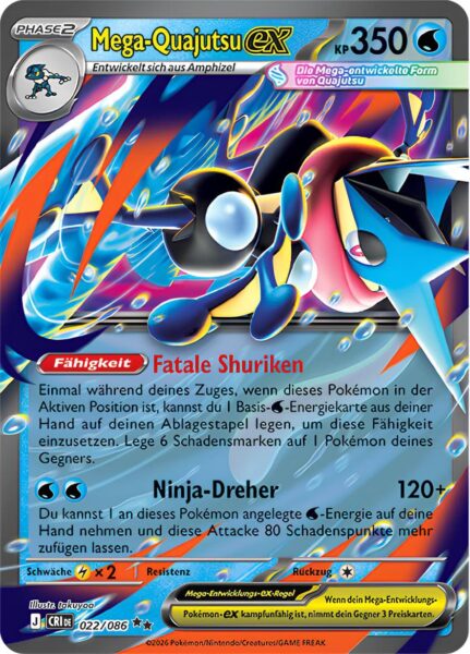 Mega-Quajutsu-ex-022-086-Wachsendes-Chaos-Pokémon-Karte-Deutsch