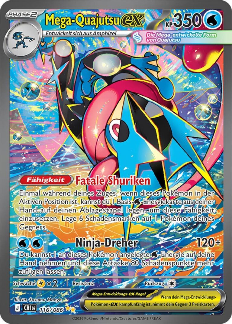 Mega-Quajutsu-ex-116-086-Wachsendes-Chaos-Special-Art-Rare-Pokémon-Karte-Deutsch-Neu-1
