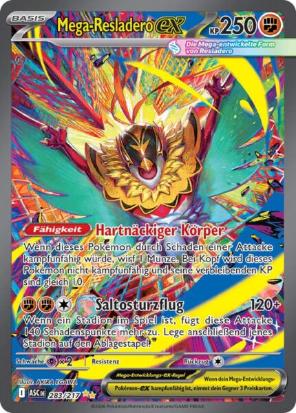Mega-Resladero-ex-283-217-ASC-DE-Erhabene-Helden-Special-Illustration-Rare-Rare-Pokémon-Karte-Deutsch-neu