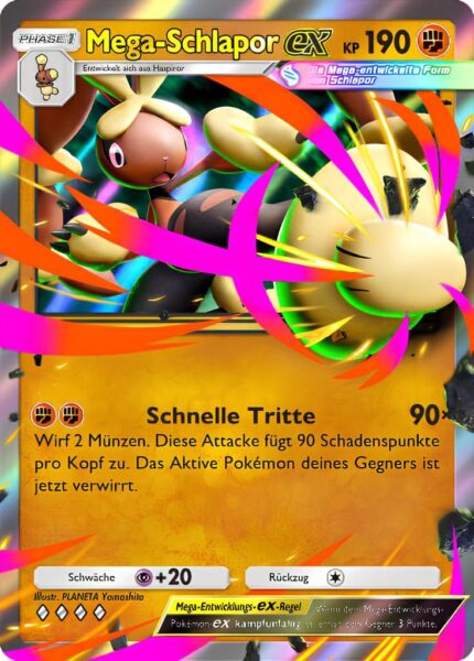 Mega-Schlapor-ex-042-069-B1a-Feuerrote-Flammen-Pokémon-Karte-Deutsch