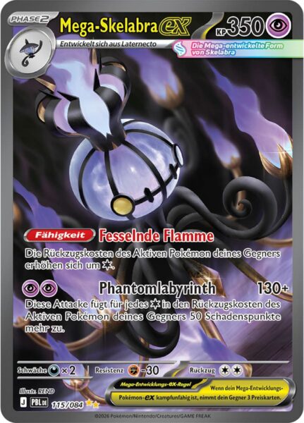Mega-Skelabra-ex-115-084-PBL-DE-Dunkelnacht-Illustration-Rare-Pokémon-Karte-Deutsch