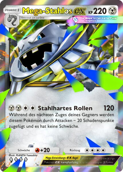 Mega-Stahlos-ex-052-069-B1a-Feuerrote-Flammen-Pokémon-Karte-Deutsch