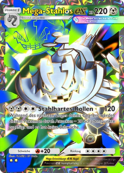 Mega-Stahlos-ex-080-069-B1a-Feuerrote-Flammen-Pokémon-TCG-Pocket-Karte-Deutsch