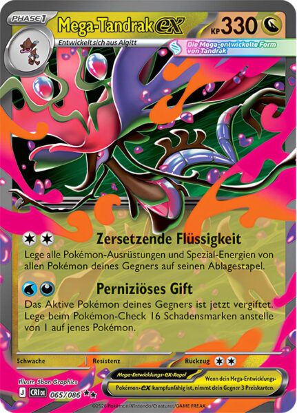 Mega-Tandrak-ex-065-086-Wachsendes-Chaos-Pokémon-Karte-Deutsch