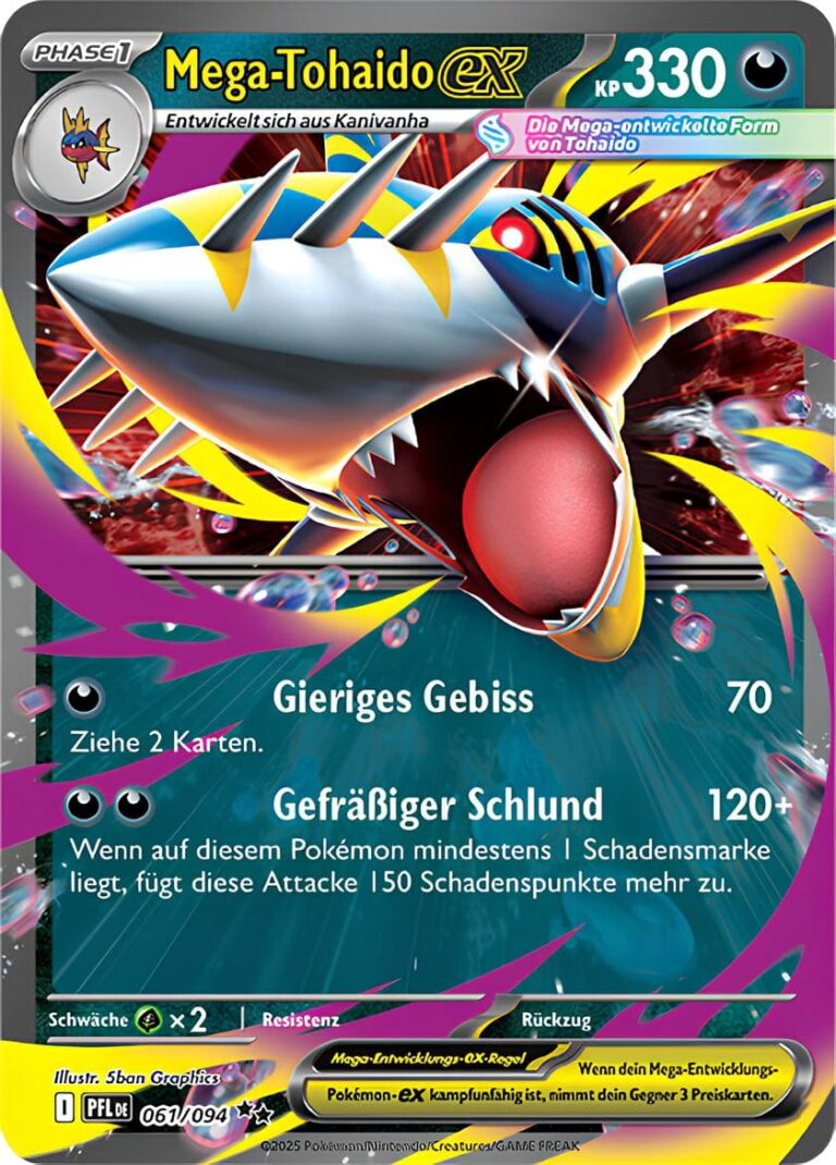 Mega-Tohaido-ex-061-094-PFL-DE-Fatale-Flammen-Pokémon-Karte-Deutsch