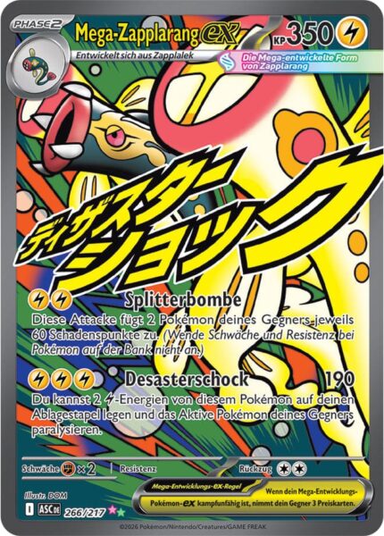 Mega-Zapplarang-ex-266-217-ASC-DE-Erhabene-Helden-Attack-Rare-Pokémon-Karte-Deutsch