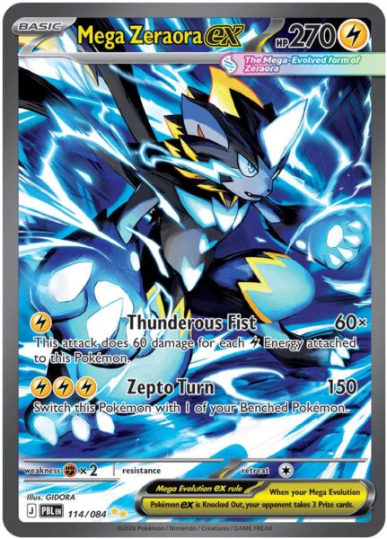 Mega-Zeraora-ex-114-084-Pitch-Black-Dunkelnacht-Special-Art-rare-Pokémon-Karte-Englisch-neu-1