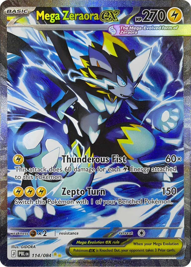 Mega-Zeraora-ex-114-084-Pitch-Black-Dunkelnacht-Special-Art-rare-Pokémon-Karte-Englisch-neu