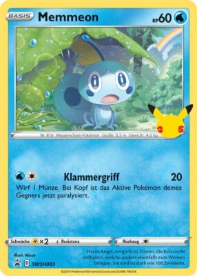 Memmeon-SWSH003-Große-XXL-Jumbo-Pokémon-Karte-Erste-Partner-25-Jahre-Celebrations