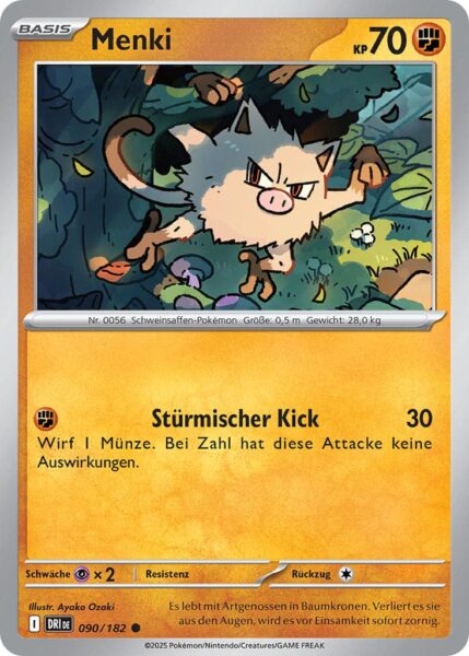 Menki-090-182-Ewige-Rivalen-Pokémon-Karte-Karmesin-Purpur-Deutsch