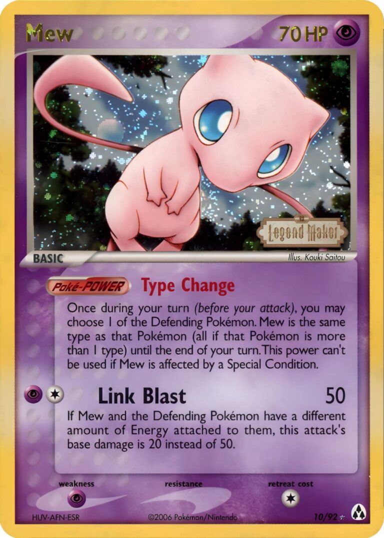 Mew-10-92-EX-Legend-Maker-Reverse-Holo-Pokémon-Karte-Englisch