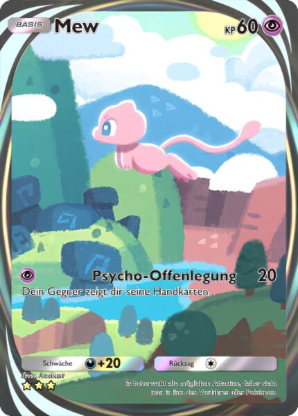 Mew-283-Pokémon-TCG-Sammelkartenspiel-Pocket-Unschlagbare-Gene-Full-Art-Digitale-Immersionskarte-2024