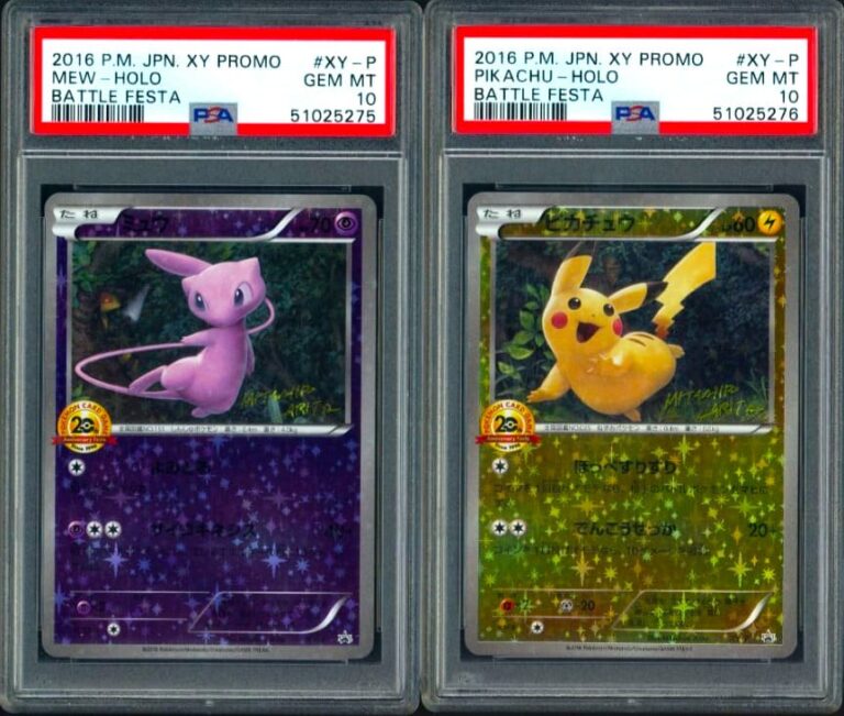 Mew-Pikachu-Pokémon-20th-Anniversary-Battle-Festa-Promo-Pokémon-Karte-XY-P-Japan-TCG-2016-PSA-10