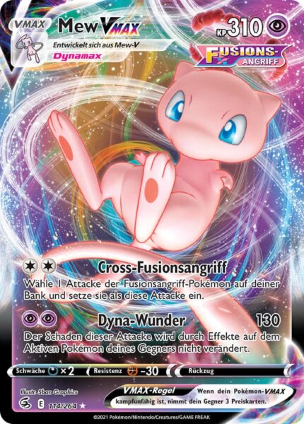 Mew-VMAX-114-264-Fusionsangriff-Pokémon-Karte-Deutsch-neu