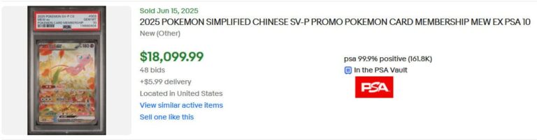 Mew-ex-Pokémon-Promo-Karte-003-SV-P-Chinese-Collect-151-Wert-Preis-PSA-10-verkauft-versteigert