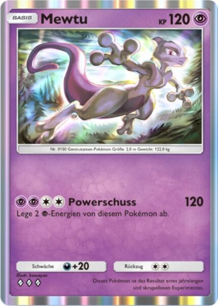 Mewtu-128-Pokémon-TCG-Sammelkartenspiel-Pocket-Unschlagbare-Gene-Digitale-Karte