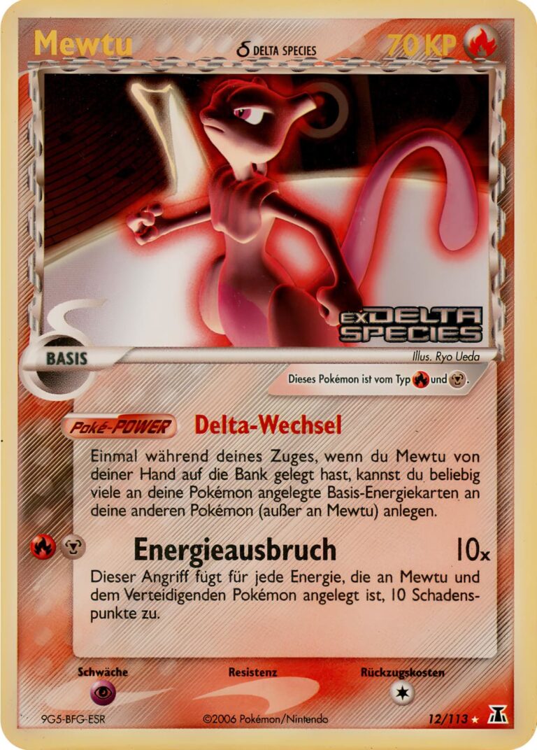 Mewtu-Delta-Species-12-113-EX-Delta-Species-Reverse-Holo-Pokémon-Karte-Deutsch
