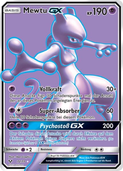 Mewtu-GX-72-73-Schimmernde-Legenden-Full-Art-Pokémon-Karte-Deutsch-TCG-Sammelkartenspiel