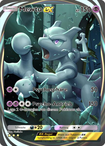Mewtu-ex-282-Pokémon-TCG-Sammelkartenspiel-Pocket-Unschlagbare-Gene-Digitale-Immersionskarte-2024