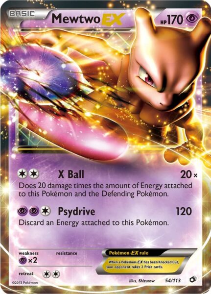 Mewtwo-EX-54-113-Legendary-Treasures-Pokémon-Karte-Englisch-Black-White