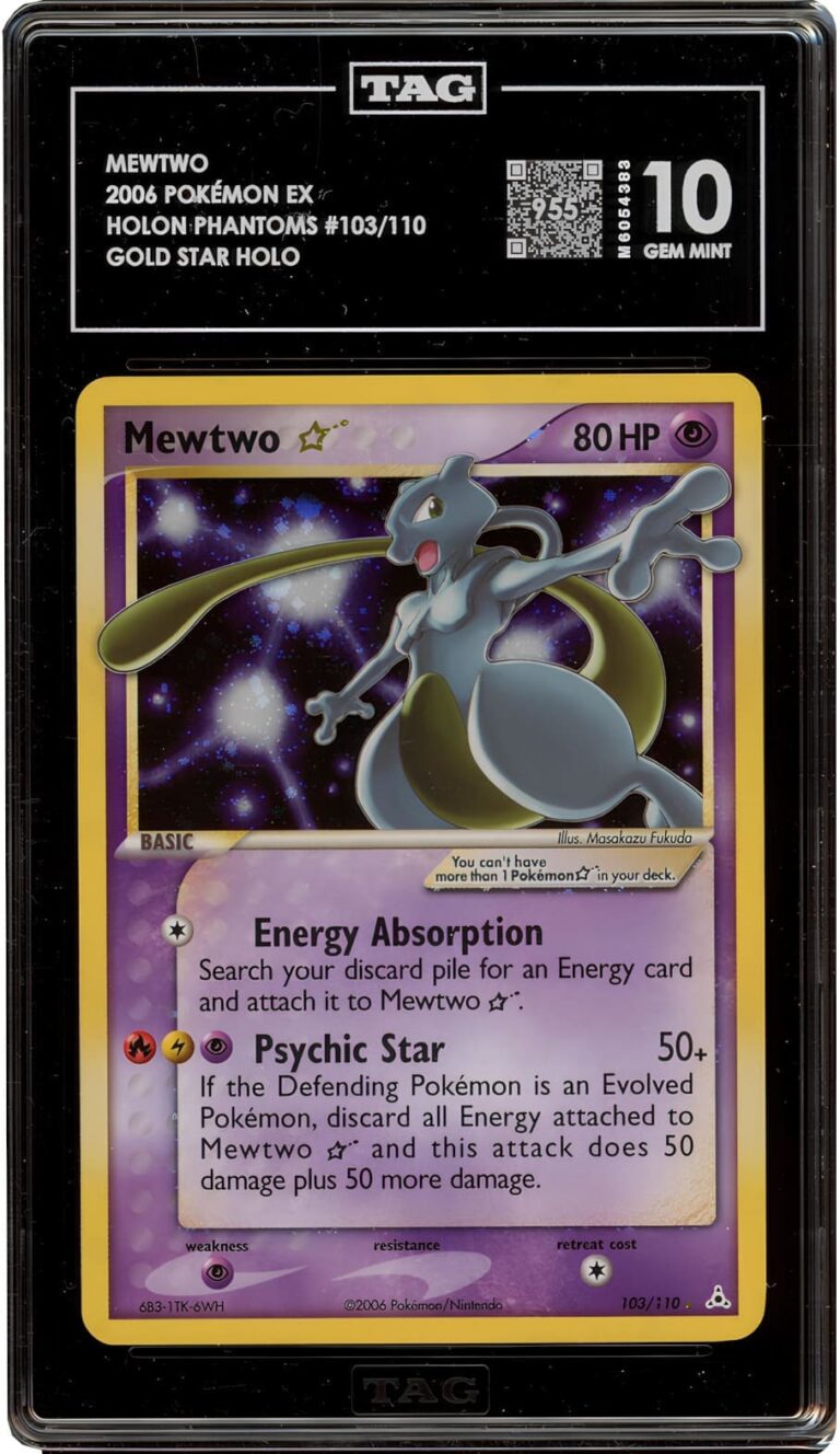 Mewtwo-Goldstar-103-110-EX-Holon-Phantoms-TAG-10-Pokémon-Karte-Englisch