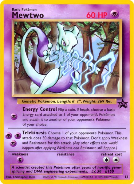 Mewtwo-Mewtu-12-Wizards-Black-Star-Promo-Pokémon-Karte-Englisch-TCG-Sammelkartenspiel