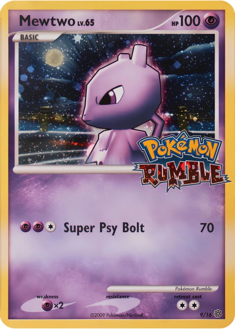 Mewtwo-Mewtu-9-16-Pokémon-Rumble-Karte-Holo-TCG-Sammelkartenspiel-2009