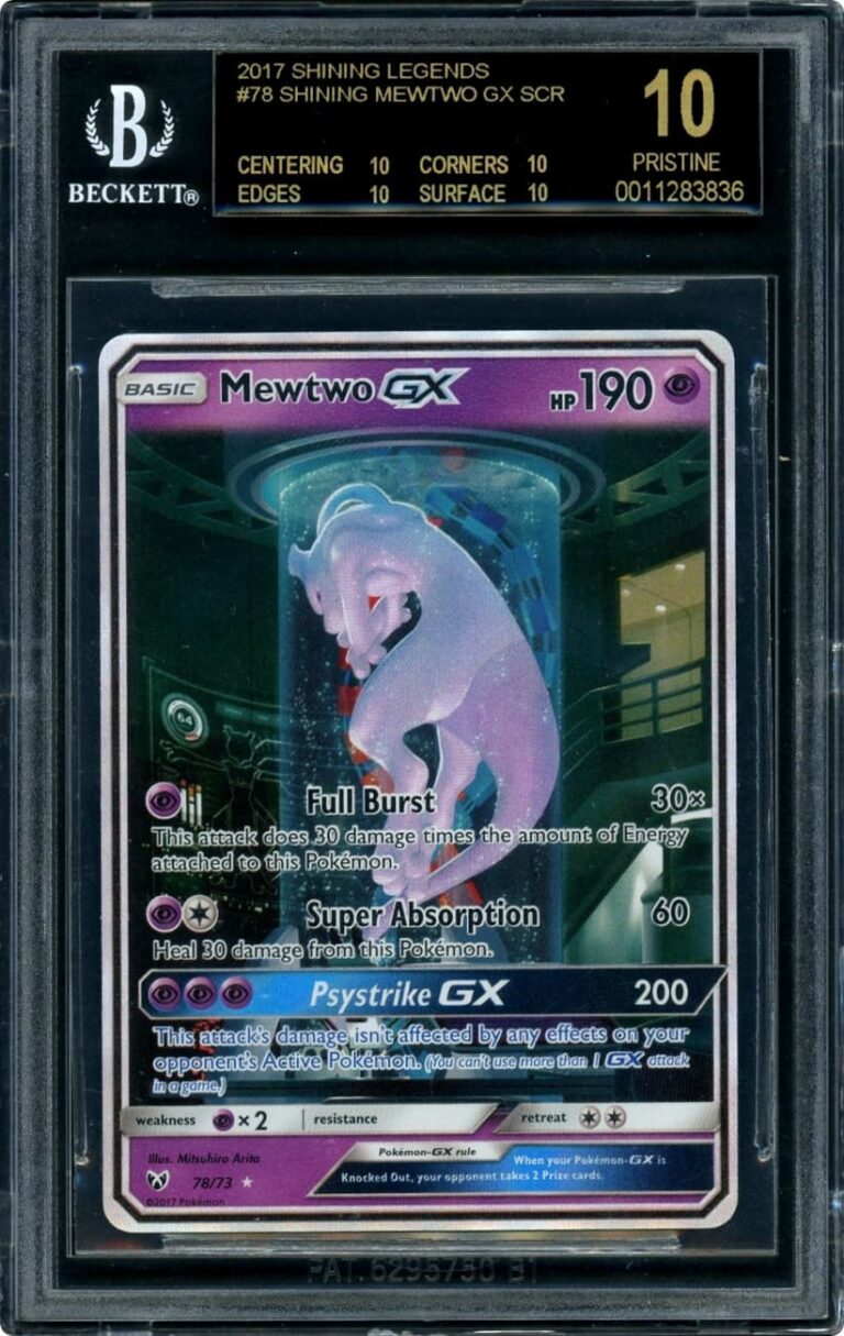Mewtwo-Mewtu-GX-78-73-Shining-Legends-Schimmernde-Legenden-Pokémon-Karte-BGS-10-Black-Label